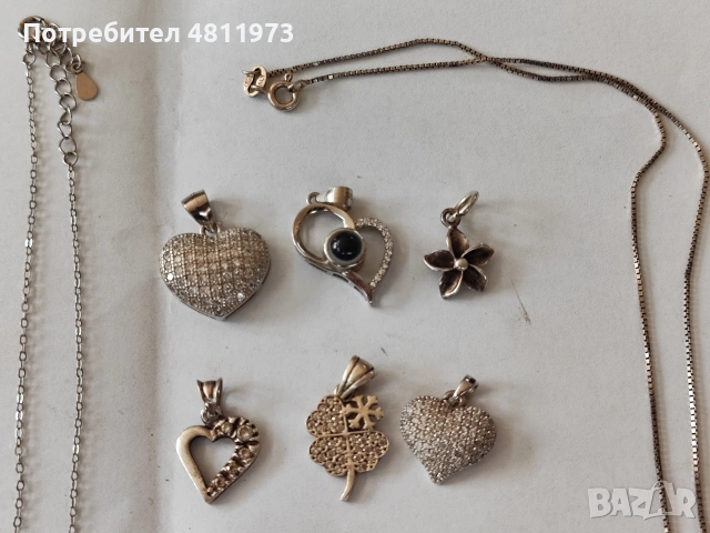 Лот сребърни бижута гривни верижки медальони, снимка 4 - Колиета, медальони, синджири - 54449647