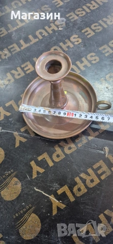 Меден свещник , снимка 3 - Антикварни и старинни предмети - 54121933