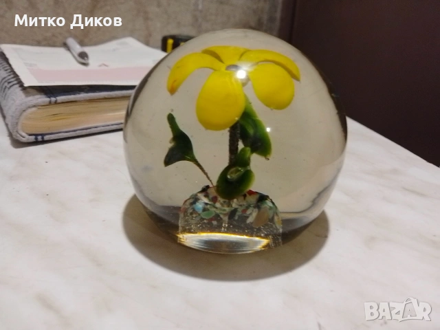 Преспапие винтидж Мурано художествено стъкло, снимка 2 - Декорация за дома - 54346154