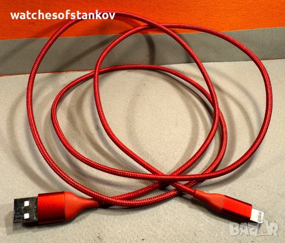 Сплетен кабел за пренос на данни и зареждане USB-A 2.0 / Lightning за iPhone / iPad / iPod / AirPods, снимка 4 - USB кабели - 54937450