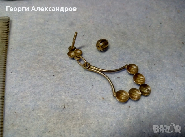 СТАРИННА БЕЛ ЕПОК Епоха ФРЕНСКА СРЕБЪРНА ОБЕЦА / ПЕНДАНТ с ЖЪЛТА ПОЗЛАТА СРЕБРО 800 Проба МАЙСТОРСКА, снимка 7 - Антикварни и старинни предмети - 54904573