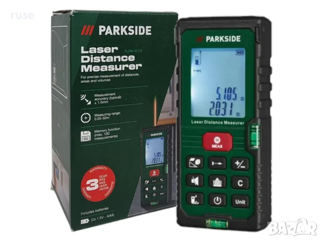 НОВИ! Лазерен далекомер ролетка до 50м Parkside 