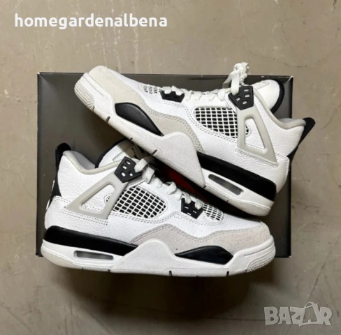 Nike Air Jordan 4 Retro White/Black – Премиум стил и качество, снимка 2 - Детски маратонки - 54317589