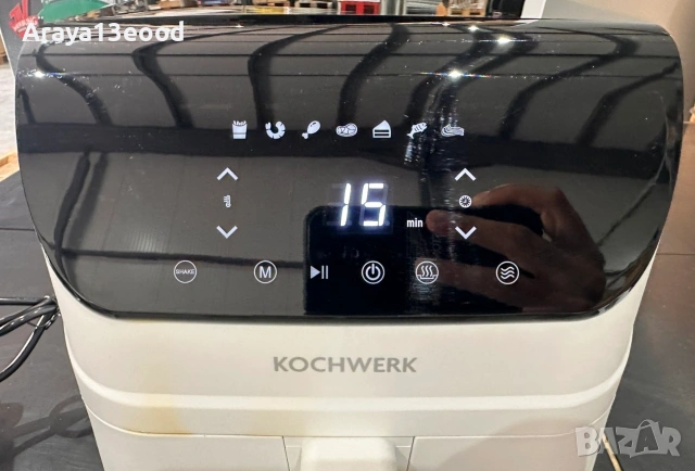 Дигитален еър фрайър KOCHWERK 4L 1400W с тъч дисплей - Бял