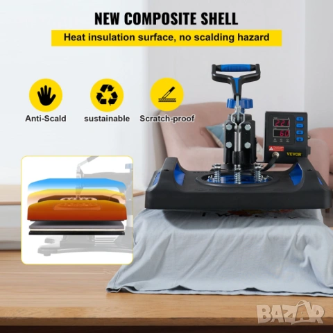 Качествена Термопреса с Двоен Нагревател 30х38см Термотрансферна преса, снимка 3 - Други машини и части - 54206828