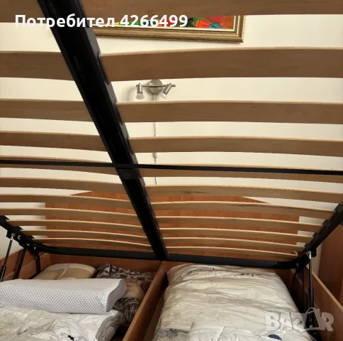Метална подматрачна рамка 144/190см с повдигащ механизъм, снимка 2 - Матраци - 55377299