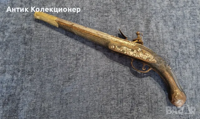 Османски / балкански кремъчен пистолет с италианска цев, XVIII век, снимка 6 - Антикварни и старинни предмети - 55665831