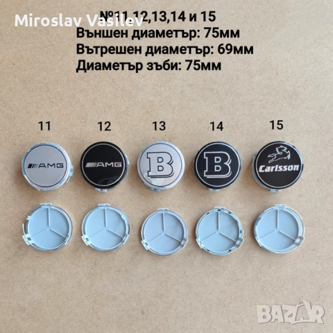 Капачки за джанти Mercedes Мерцедес , снимка 4 - Аксесоари и консумативи - 50202668