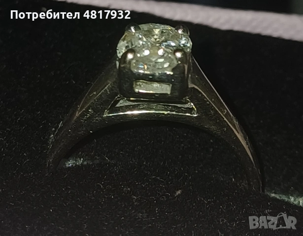Златен пръстен с диаманти., снимка 2 - Пръстени - 54660265