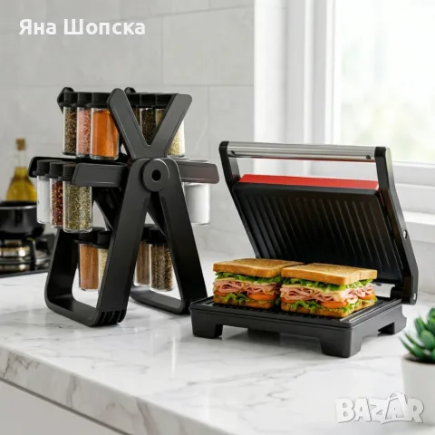 Тостер грил Royalty Line 2в1 + ПОДАРЪК органайзер с 18 бурканчета 🎁, снимка 4 - Тостери - 55672836