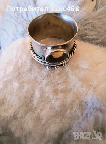 сребърен пръстен с цитрин , снимка 4 - Пръстени - 54145214