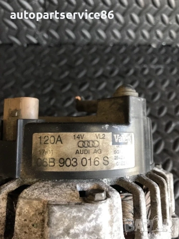 Алтернатор 120A за Audi A4 B6 / VW бензин (2000–2006) 06B903016S, снимка 3 - Части - 54653254