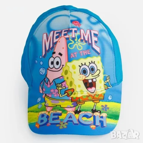 Детска шапка жокей светлосиня с SpongeBob за момче_1261310