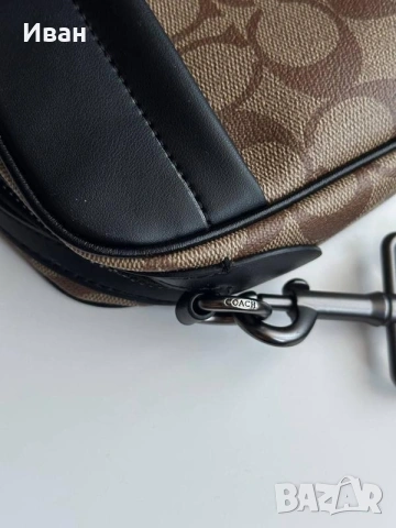 Луксозна кожена мъжка crossbody чанта Coach New York, снимка 4 - Чанти - 54839544