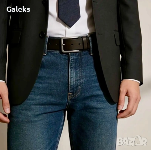 Мъжки бутикови-спортно елегантни колани DOOPAI" в Синьо* /Върхова естест. кожа!, снимка 7 - Колани - 54208922