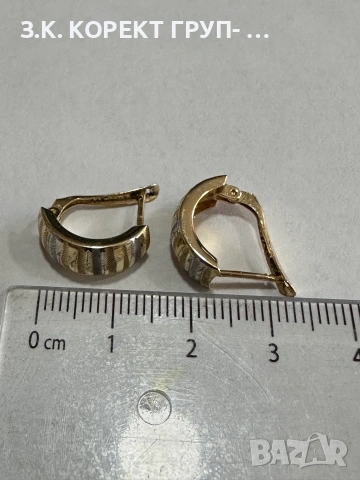 Златни дамски обеци 14K – 1,71 г, снимка 4 - Обеци - 55115880