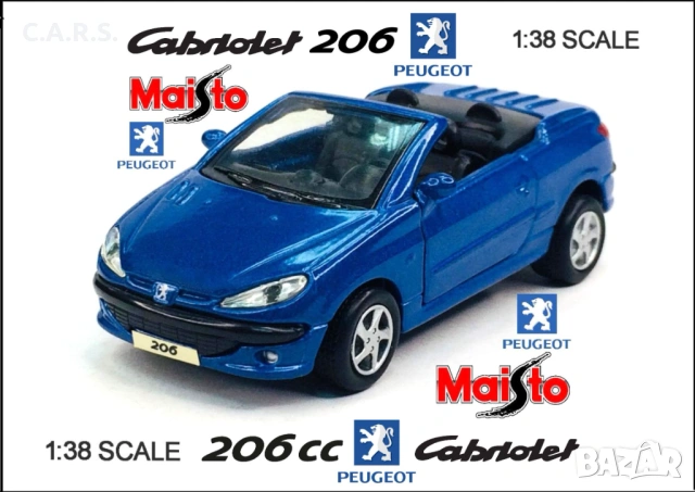 Peugeot 206 CC Cabrio Maisto - Мащаб 1:38