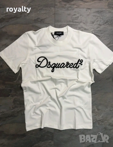 DSQUARED2 Нова Бяла Мъжка Тениска 
