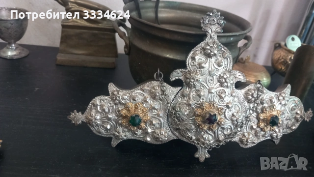 АВТЕНТИЧНА СРЕБЪРНА КЮСТЕНДИЛСКА ПАФТА ПАФТИ, снимка 3 - Антикварни и старинни предмети - 54527721