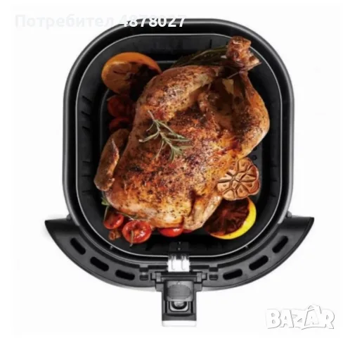Фритюрник AirFryer Voltz, 1500W, 5л., Горещ въздух, Таймер, до 200°C, Черен, 2 ГОДИНИ ГАРАНЦИЯ, снимка 3 - Фритюрници - 55501715