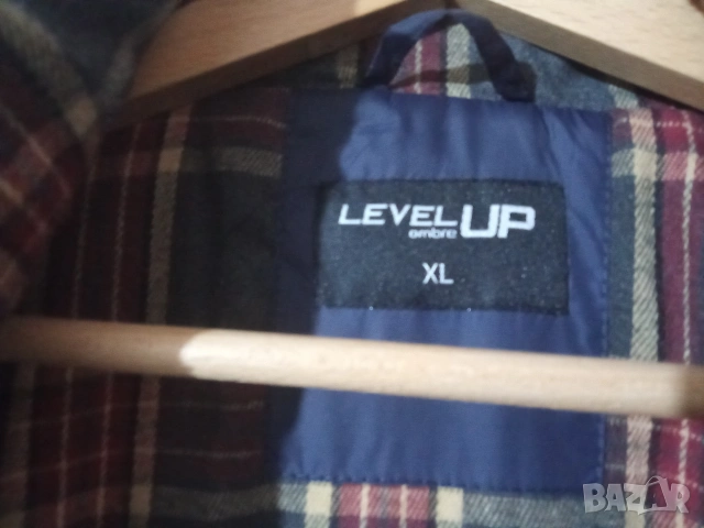 Мъжко яке зимно сиво синьо Level Up XL, снимка 2 - Якета - 54841888