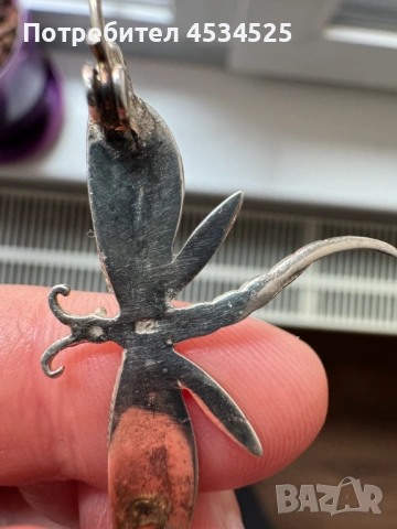 Винтидж сребърни брошки – бар с тюркоаз, водно конче и филигранно цвете, снимка 6 - Антикварни и старинни предмети - 54173768