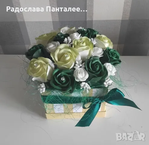 Кошници и Кутии със Сапунени Рози- Подаръци, снимка 12 - Ръчно изработени сувенири - 55354569