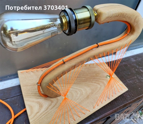 Настолна лампа от масивно дърво, снимка 8 - Настолни лампи - 54814981