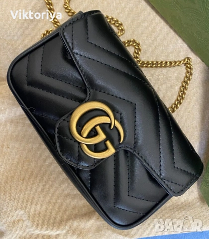 Чисто нова! Малка черна чанта Gucci, снимка 2 - Чанти - 54470158