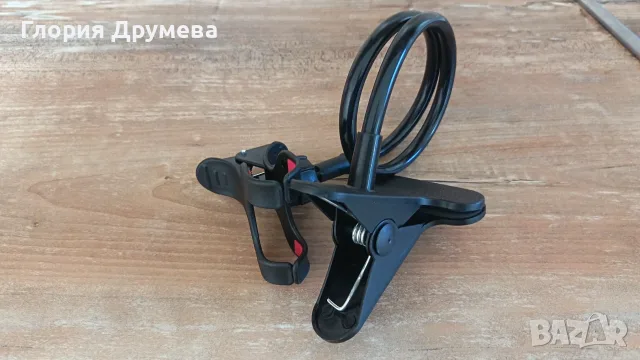 Гъвкава стойка за телефон, Дължина 100 см, Алуминиева сплав с магнезий, Черен