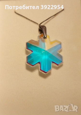 Swarovski Сваровски гердан снежинка, снимка 2 - Колиета, медальони, синджири - 53950484