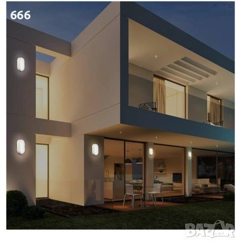 18 W LED 4000 K IP65 Овална стенна лампа с бяла рамка за вътрешна и външна употреба, снимка 6 - Други - 54011464