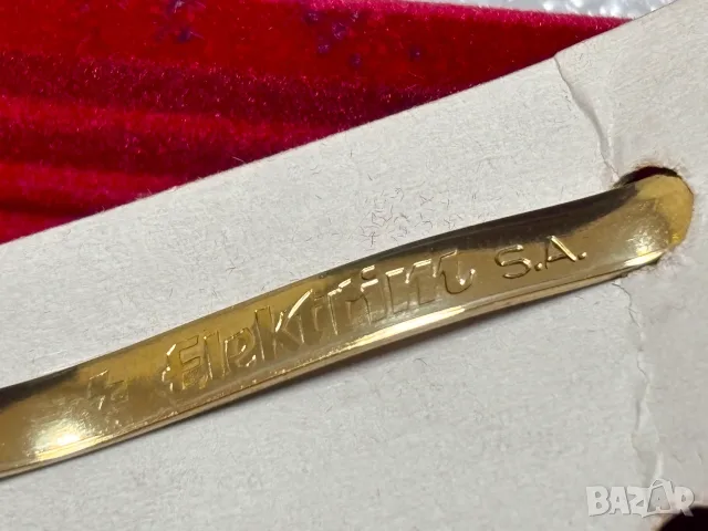 НОВА! Позлатена ретро Щипка с Игла за вратовръзка с предпазна верижка, снимка 6 - Други - 55562597