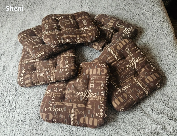 Възглавници за стол 40x40x7, 6 броя, снимка 2 - Столове - 54020479