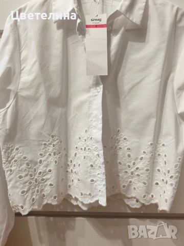 Дамска къса риза Sinsay crop shirt размер S цена 4.50€, снимка 3 - Ризи - 55249886