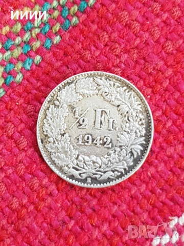  Сребърна монета 1/2 франк 1942 