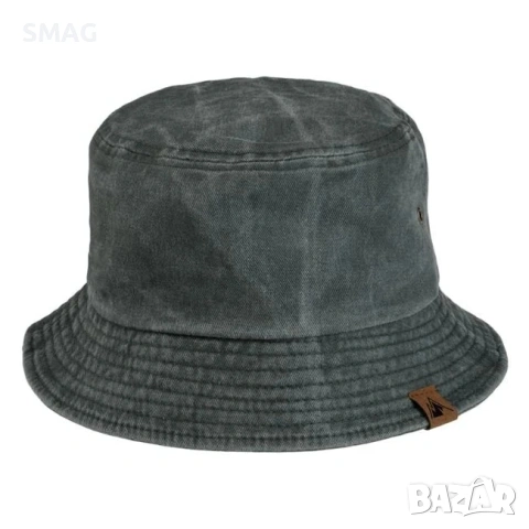 Мъжка bucket шапка памучна каки с кафяв patch_1235294, снимка 2 - Шапки - 54923407