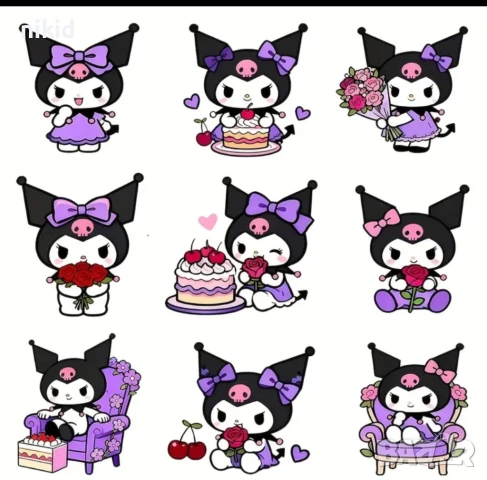 Санрио Kuromi Куроми sanrio лист малки щампа термо апликация картинка за дреха блуза чанта 