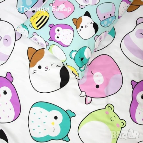 Нов Мек Детски Плик За Завивка Squishmallows С Калъфка За Възглавница Чаршаф за детска стая, снимка 6 - Спално бельо и завивки - 54638047