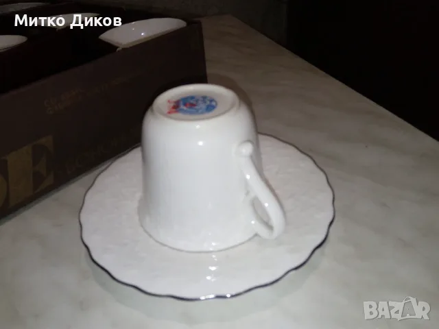 Чаша кафе 6бр с чиния 6бр костен порцелан нови на Коста Йорд. Видин Бонония екстра кач-кант копирка, снимка 8 - Сервизи - 55603533
