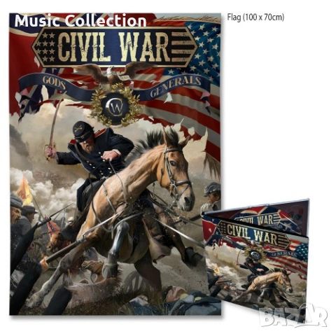 CIVIL WAR (Ex-SABATON Members) - Gods And Generals NEW Bundle - Digipak & Poster Flag, снимка 3 - CD дискове - 54470540