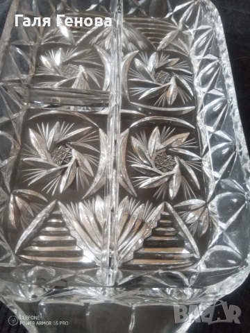Кристална чиния, снимка 2 - Чинии - 54187095