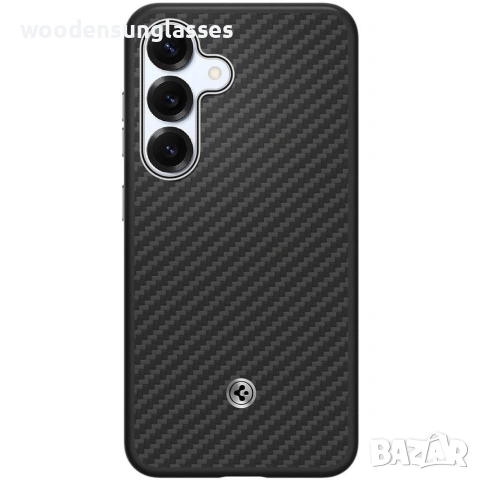 Кевларен карбон калъф кейс Spigen Enzo Aramid MagSafe Black Silver Case за Samsung Galaxy S25+, снимка 3 - Калъфи, кейсове - 55184803