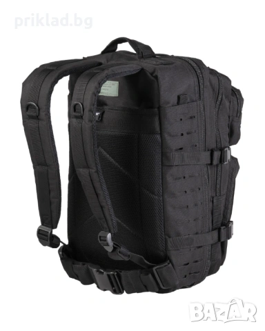 Тактическа раница MIL-TEC US Black Laser Cut Assault голяма, снимка 2 - Екипировка - 54561087