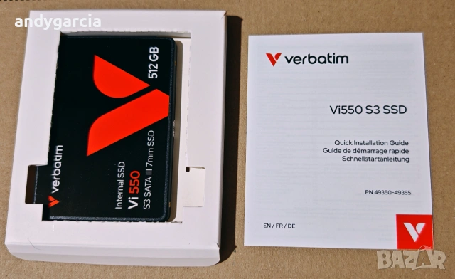 512GB SSD Verbatim Vi550 S3 2.5 инча SATA III черен ЧИСТО НОВ С КУТИЯ диск disk laptop pc, снимка 7 - Твърди дискове - 54981577