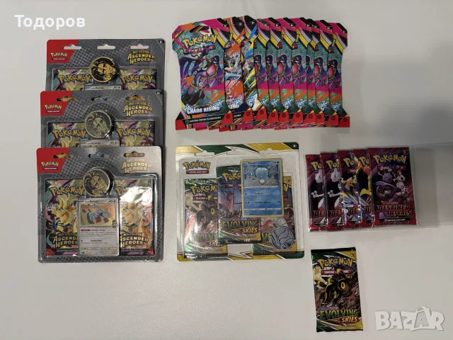 Pokemon TCG Evolving Skies, Ascended Heroes, Chaos Rising и Destined Rivals