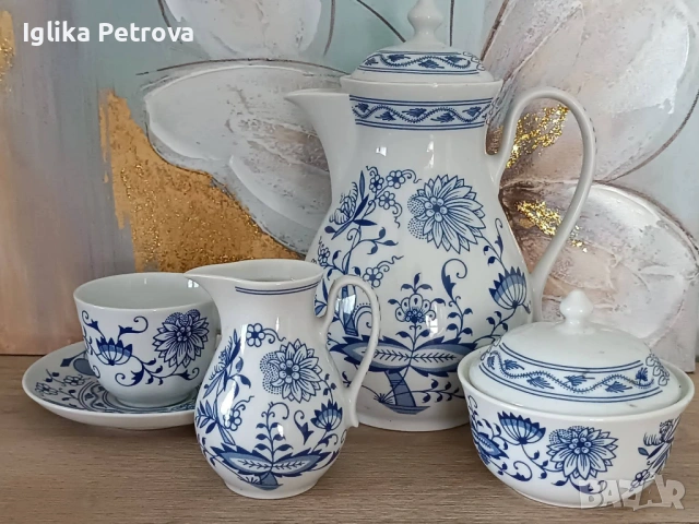 Сервиз Син лук от Бохемия , снимка 14 - Антикварни и старинни предмети - 54597108
