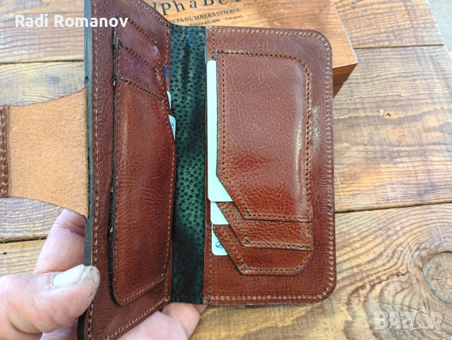 Ръчно изработен дамски кожен портфейл , снимка 5 - Портфейли, портмонета - 54228694