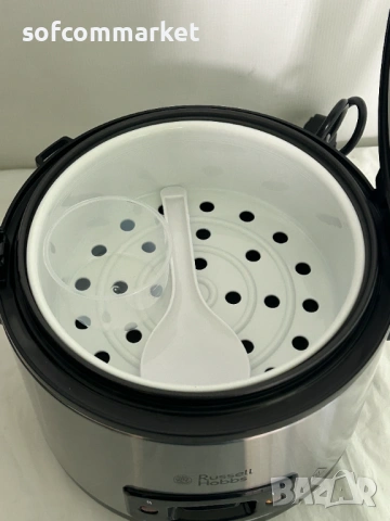 Уред за готвене на пара Russell Hobbs 27080-56 и оризоварка, снимка 3 - Съдове за готвене - 54253240
