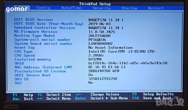 Lenovo ThinkPad L480 14″, Intel i3-8130U, 8GB RAM, 256GB NVMe SSD, снимка 2 - Лаптопи за дома - 55466930